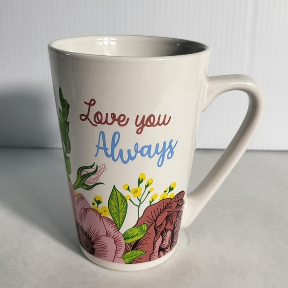 Floral Coffee Mug Love You Always Decorative Tea Cup Novelty‎ Gift - Picture 2 of 5